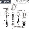 Bristan Ebony 3 Hole Basin Mixer Clicker Waste Spares